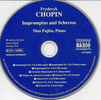 CD Frédéric Chopin: Impromptus And Scherzos