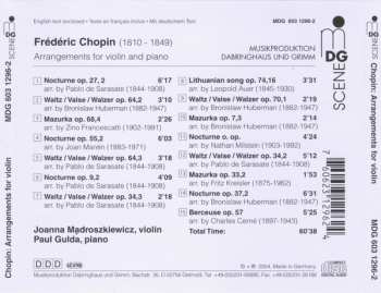 CD Frédéric Chopin: Arrangements For Violin