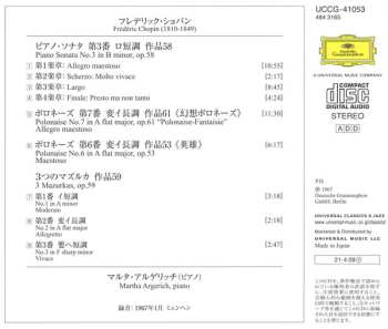 CD Frédéric Chopin:  Frédéric Chopin • Martha Argerich LTD
