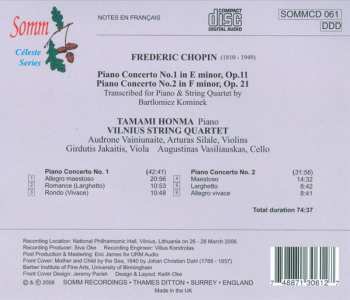 CD Frédéric Chopin: Piano Concertos No. 1 In E Minor & No. 2 In F Minor (Piano Quartet Version)