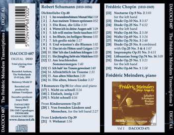 CD Robert Schumann: The Frédéric Meinders Transcriptions 2