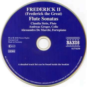 CD Friedrich der Grosse: Flute Sonatas