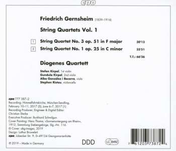 CD Friedrich Gernsheim: String Quartet Vol. 1
