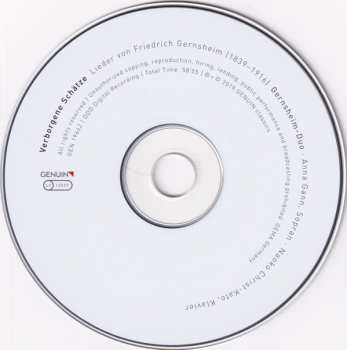 CD Friedrich Gernsheim: Verborgene Schätze (Lieder Von Franz Gernsheim (1839–1916))
