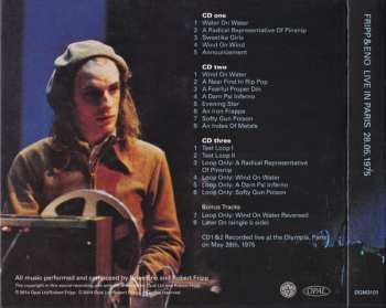 3CD Fripp & Eno: Live In Paris 28.05.1975