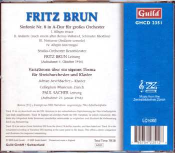 CD Fritz Brun: Sinfonie Nr.8 in A-Dur • Variationen über ein eigenes Thema für Streichorchester und Klavier