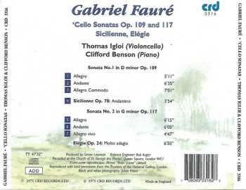 CD Gabriel Fauré: Cello Sonatas Op. 109 And 117, Sicilienne, Elegie
