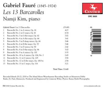 CD Gabriel Fauré: Les 13 Barcarolles