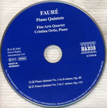 CD Gabriel Fauré: Piano Quintets