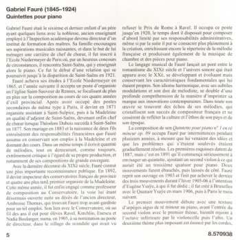 CD Gabriel Fauré: Piano Quintets