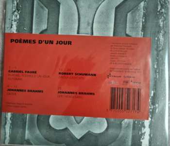 CD Robert Schumann: Poèmes D'un Jour - Théâtre de L'Athénée Live