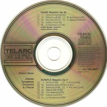 CD Atlanta Symphony Orchestra: Requiem, Op. 48 / Requiem, Op. 9