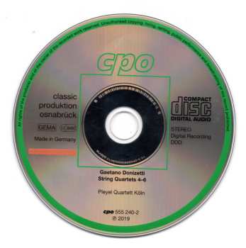 CD Gaetano Donizetti: String Quartets 4–6