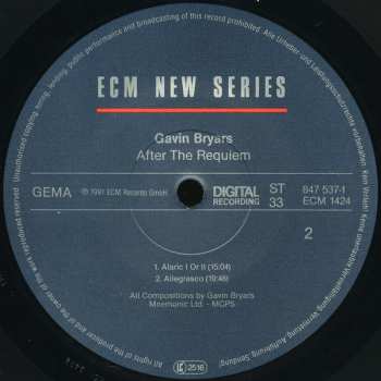 LP Gavin Bryars: After The Requiem