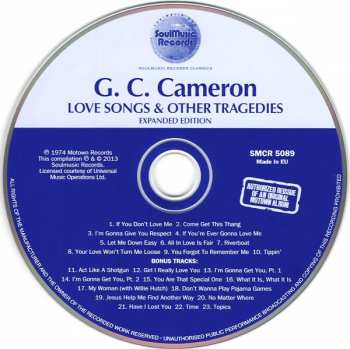 CD G.C. Cameron: Love Songs & Other Tragedies