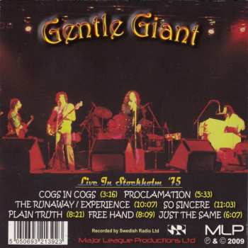 CD Gentle Giant: Live In Stockholm '75 DLX