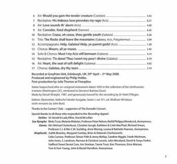 2CD Georg Friedrich Händel: Acis & Galatea, HWV 49a, Original Cannons Performing Version (1718)
