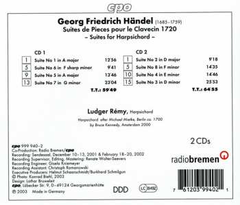 2CD Georg Friedrich Händel: Suites de Pieces le Clavecin 1720