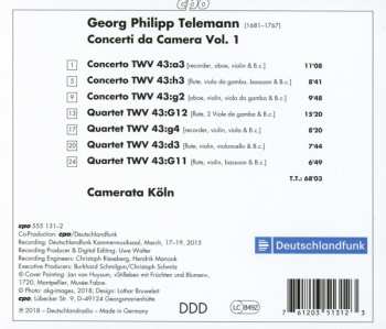 CD Georg Philipp Telemann: Concerto Da Camera, Vol. 1