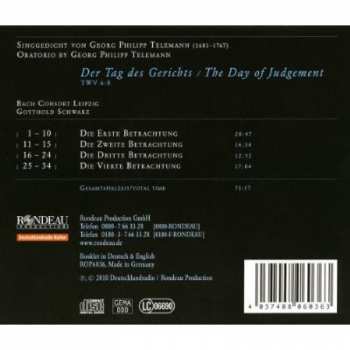 CD Georg Philipp Telemann: Der Tag Des Gerichts / The Day Of Judgement