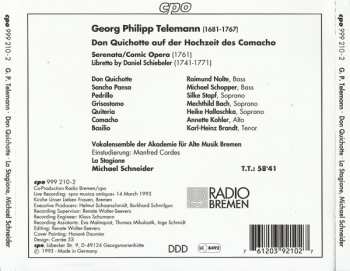 CD Georg Philipp Telemann: Don Quichotte Auf Der Hochzeit Des Comacho (Comic Opera)