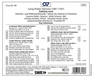 CD Georg Philipp Telemann: Göttlichs Kind (Advents- & Weihnachtsmusik)