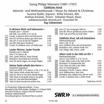 CD Georg Philipp Telemann: Göttlichs Kind (Advents- & Weihnachtsmusik)