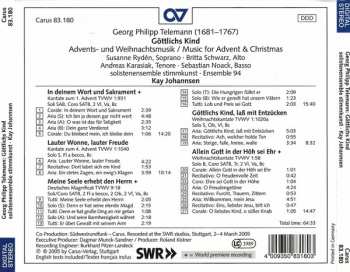 CD Georg Philipp Telemann: Göttlichs Kind (Advents- & Weihnachtsmusik)