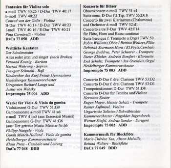 CD Georg Philipp Telemann: Konzerte & Konzertante Sinfonien