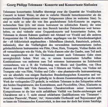 CD Georg Philipp Telemann: Konzerte & Konzertante Sinfonien