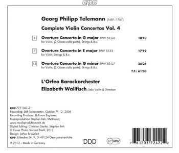 CD Georg Philipp Telemann: Complete Violin Concertos Vol. 4