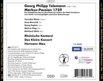 2CD Georg Philipp Telemann: Markus-Passion 1759