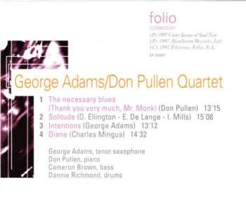 CD George Adams - Don Pullen Quartet: The Jazz Masters - 100 Años De Swing