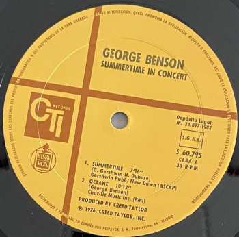 LP George Benson: Summertime In Concert