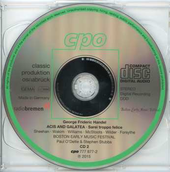 2CD Georg Friedrich Händel: Acis And Galatea