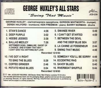 CD George Huxley's All Star Jazz Band: Swing That Music
