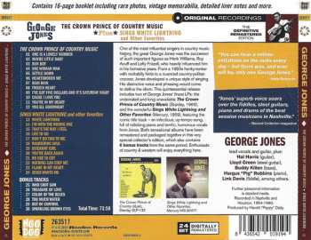 CD George Jones: The Crown Prince Of Country Music + Sings White Lightning And Other Favorites