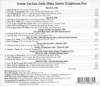 CD George Van Eps: Jump Presents: George Van Eps And The Eddie Miller - George Van Eps - Stan Wrightsman Trio
