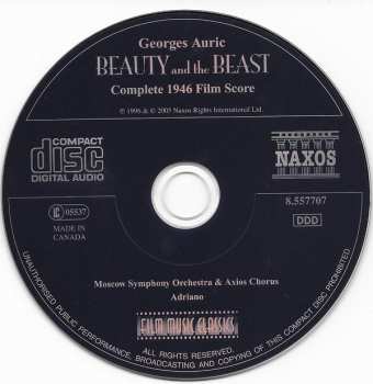 CD Georges Auric: Beauty and the Beast (La Belle Et La Bête) Complete 1946 Film Score