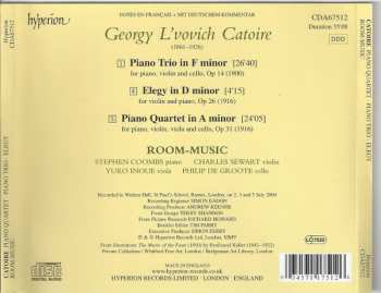 CD Georgy Catoire: Piano Trio Op 14 • Piano Quartet Op 31