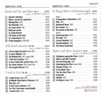 2CD Martyn Hill: Earth And Air And Rain - Song Cycles to Words By Hardy