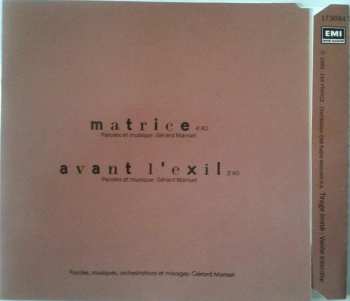 CD Gérard Manset: Matrice