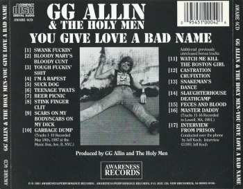 CD GG Allin & The Holy Men: You Give Love A Bad Name