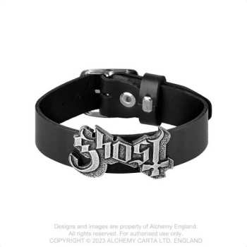 Merch Ghost: Leather Bracelet Logo Ghost