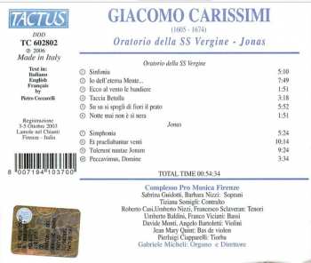 CD Giacomo Carissimi: Oratorio Della SS Vergine • Jonas