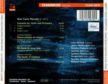 CD Richard Hickox: Violin Concerto • The Death Of Orpheus