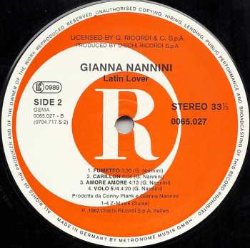 LP Gianna Nannini: Latin Lover