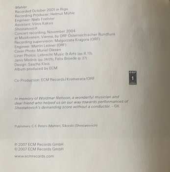 CD Dmitri Shostakovich: Gustav Mahler / Dmitri Shostakovich