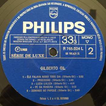 LP Gilberto Gil: Gilberto Gil With Os Mutantes