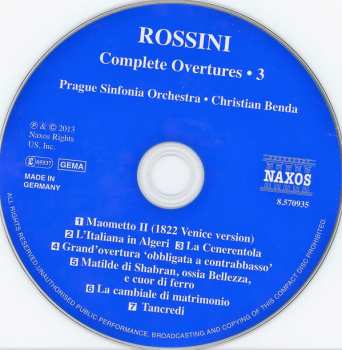 CD Gioacchino Rossini: Complete Overtures • 3